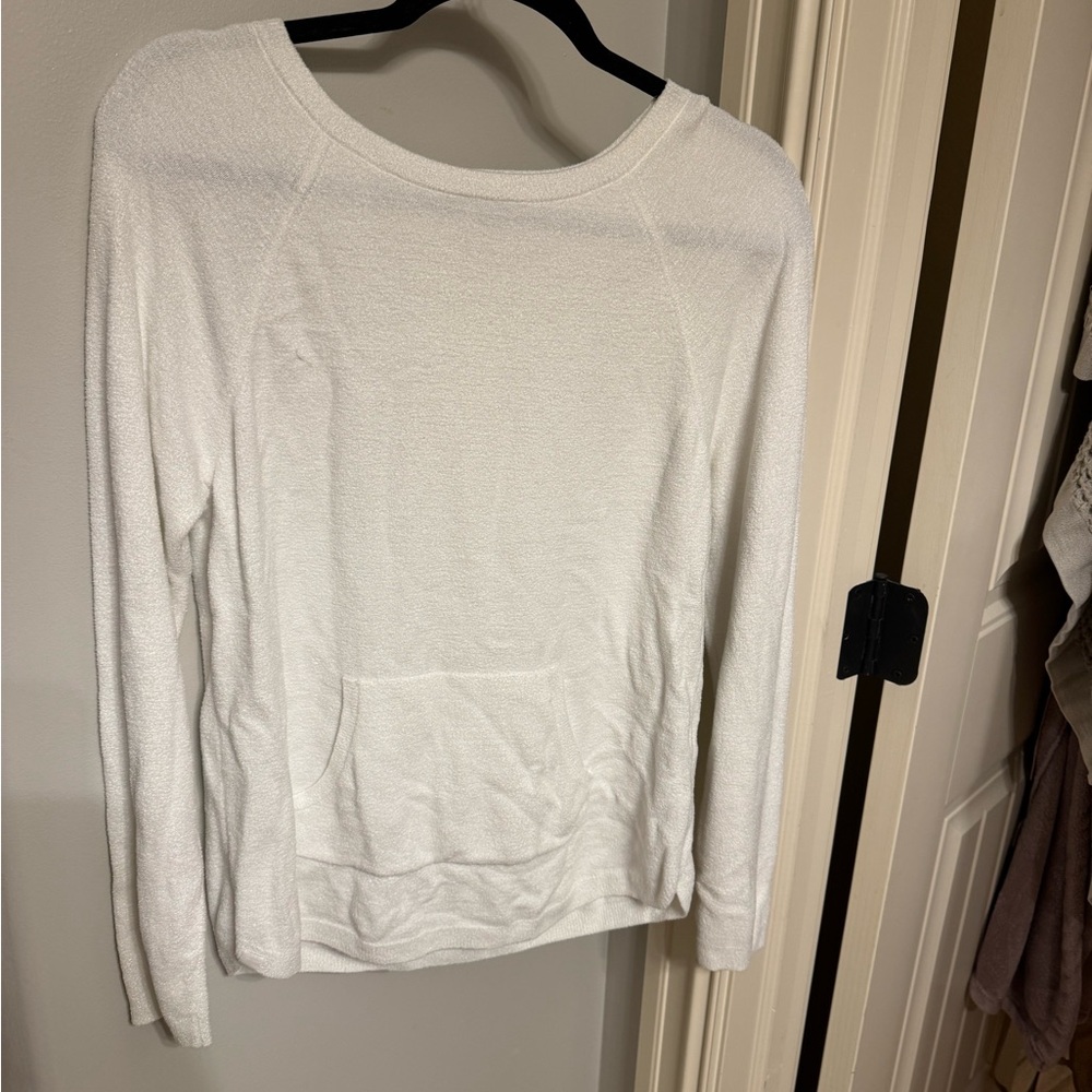 Barefoot Dreams Cream Long Sleeve Sweatshirt